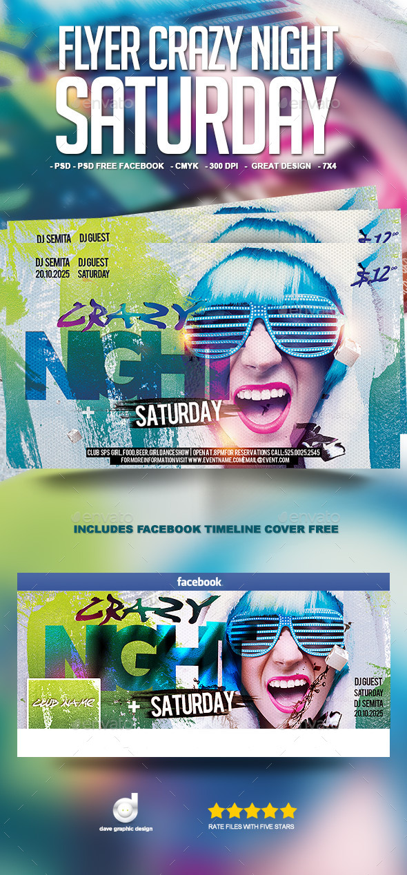 Flyer Crazy Night Saturday - Clubs & Parties Events