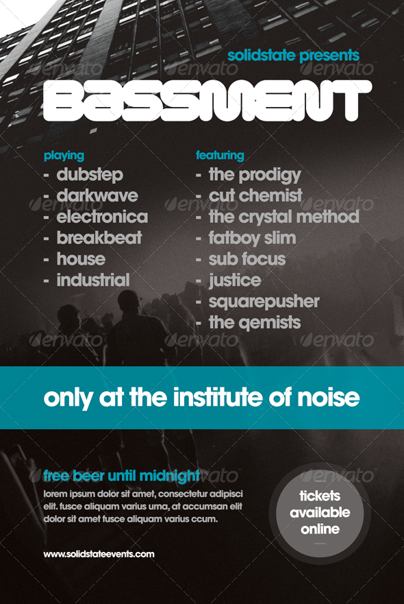 Bassment - Flyer Template - Clubs & Parties Events