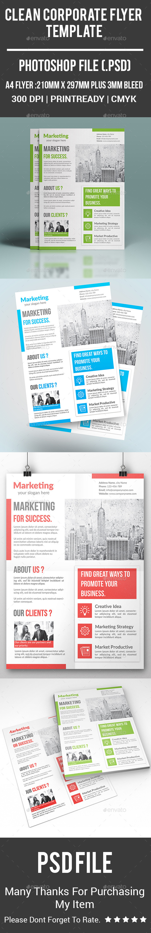 Clean Corporate Flyer Template - Corporate Flyers