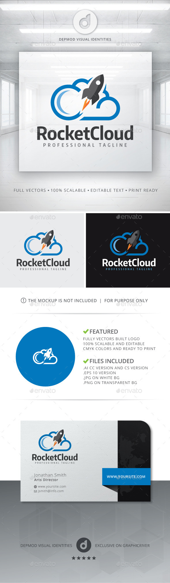 Rocket Cloud Logo - Symbols Logo Templates