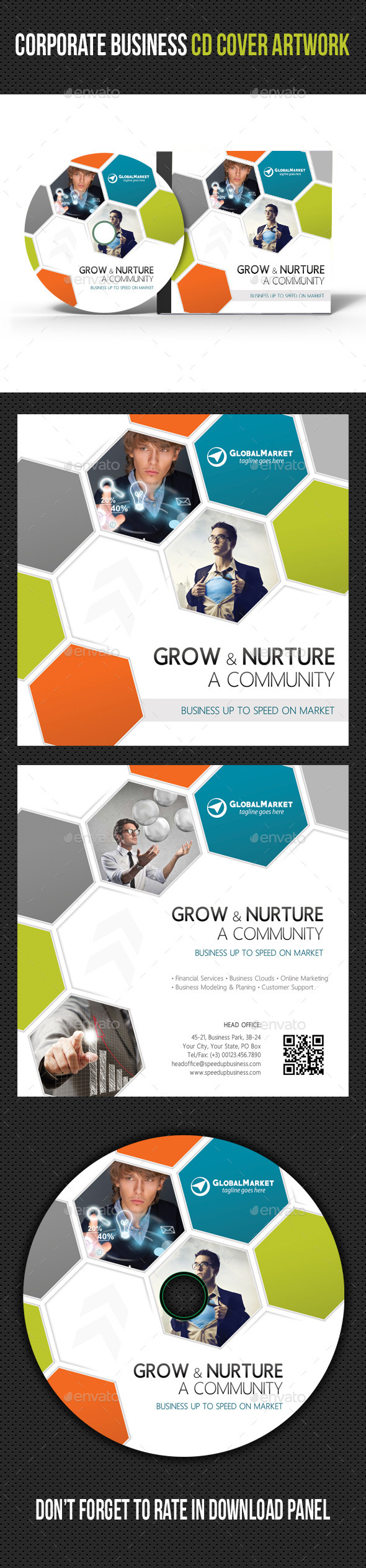 Corporate Business CD Cover Artwork V03 - CD & DVD Artwork Print Templates