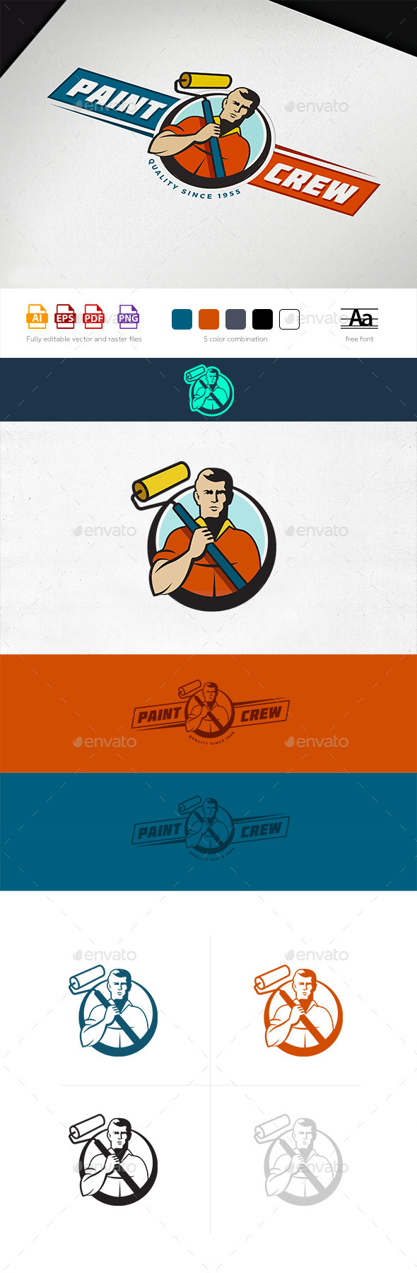 Paint Crew Logo Template - Humans Logo Templates