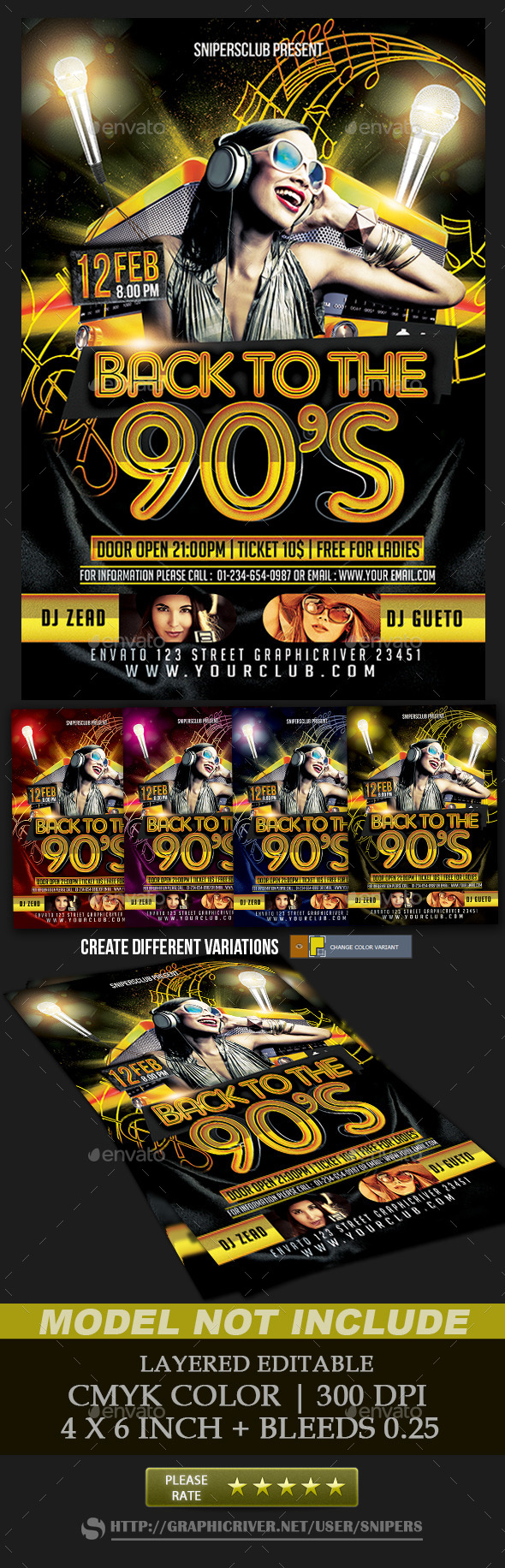 Back To The 90s - Events Flyers