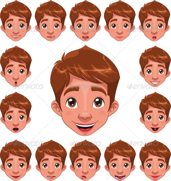Boy Expressions with lip sync - People Characters