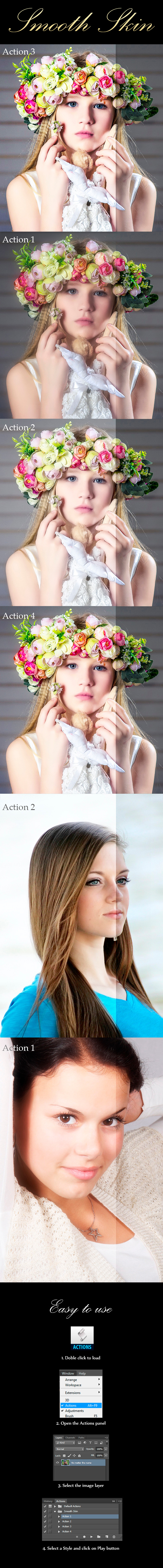Smooth Skin (4 Actions) - Photo Effects Actions
