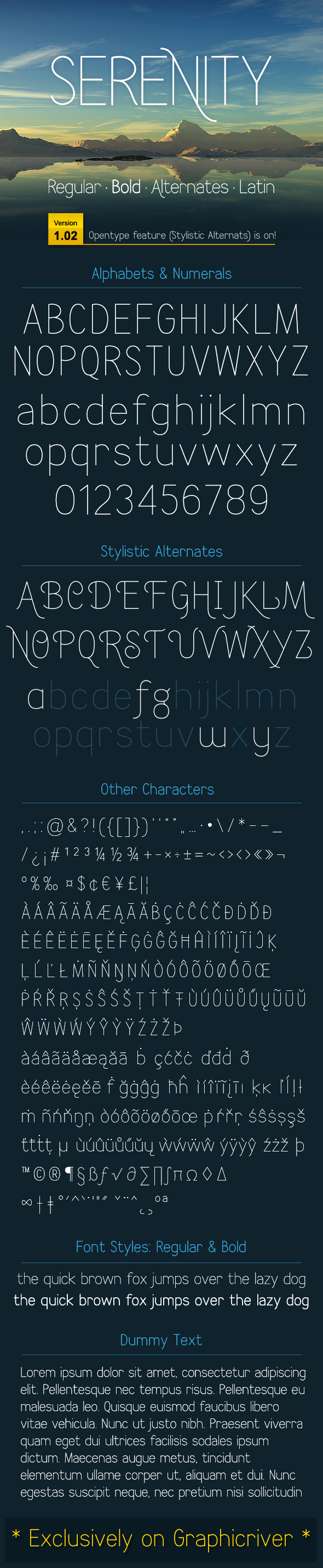 SERENITY font - Sans-Serif Fonts
