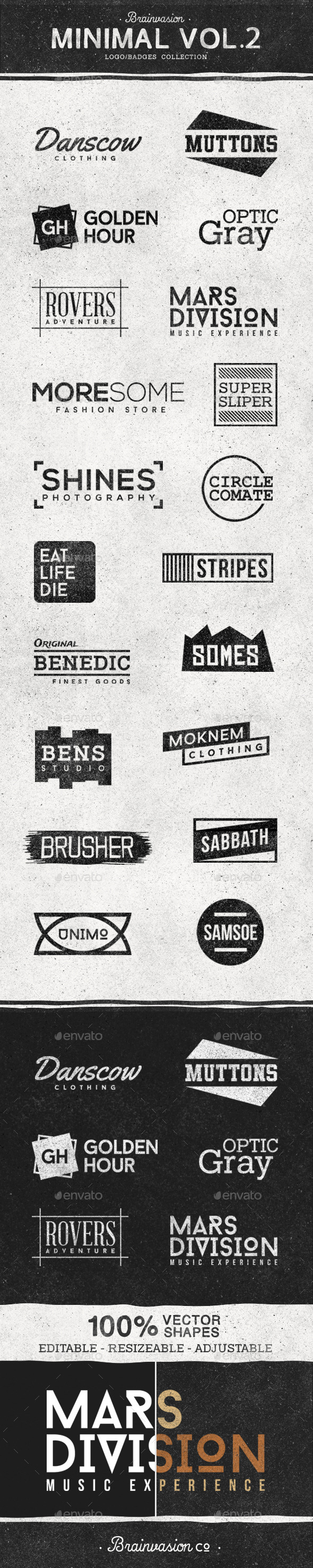 Minimal Logo/Badge Collection Vol.2 - Badges & Stickers Web Elements