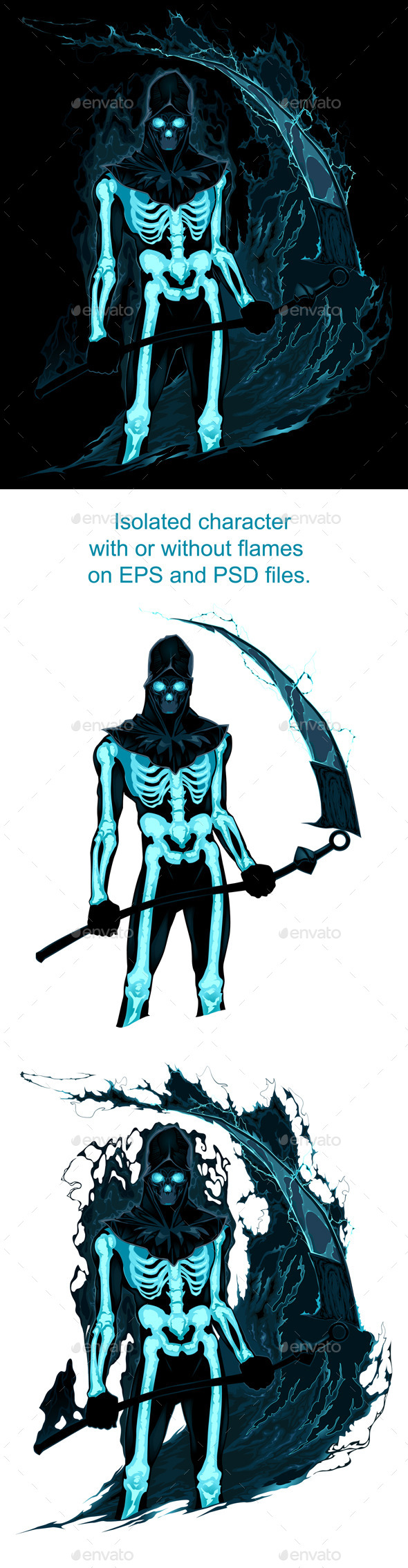 Demon with a Scythe in the Fire - Monsters Characters