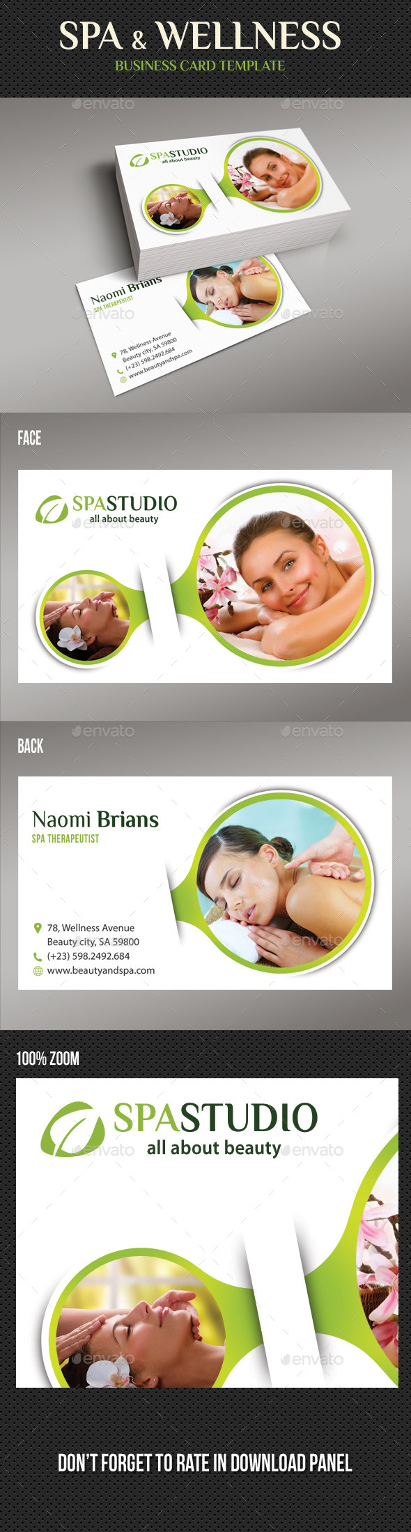 Spa And Beauty Business Card 06 - Industry Specific Business Cards