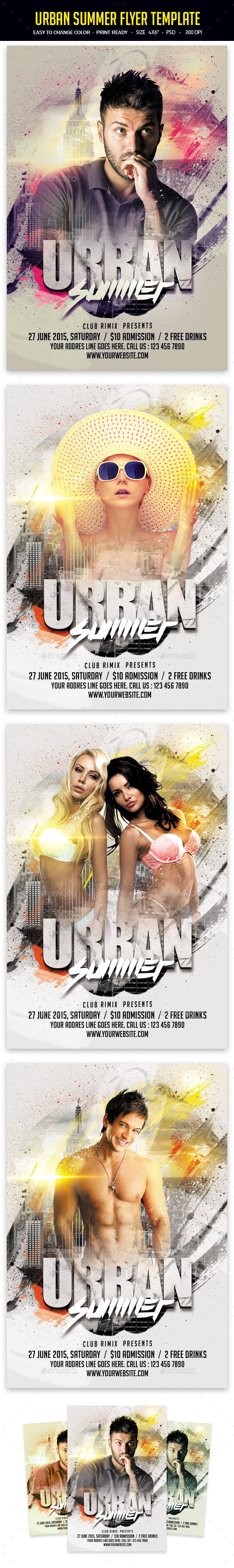 Urban Summer Flyer Template - Clubs & Parties Events