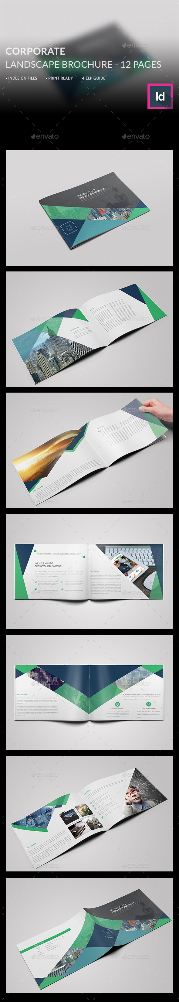 Corporate Landscape Brochure - Brochures Print Templates