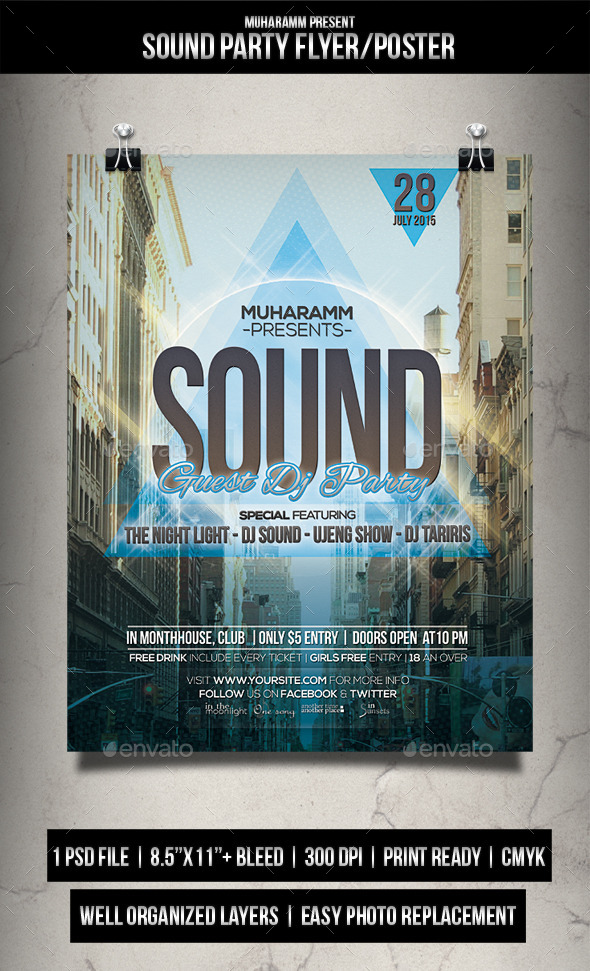 Sound Party Flyer Poster Sound Party Flyer Poster