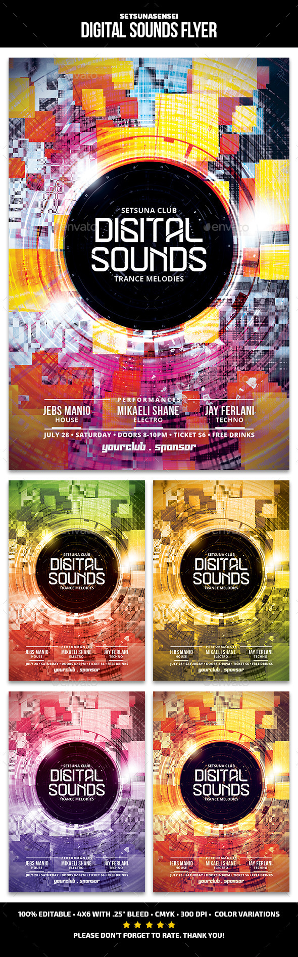 Digital Sounds Flyer - Clubs & Parties Events