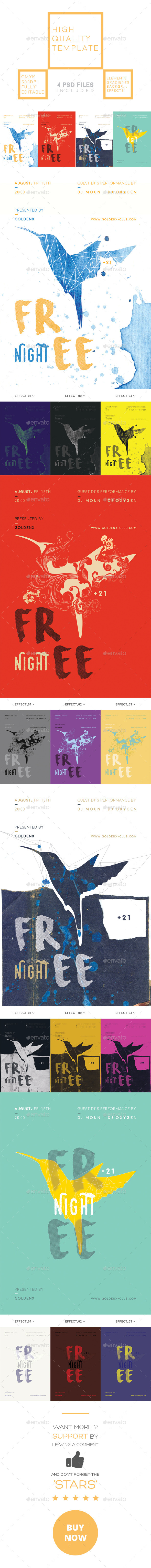 Free Night Flyer Template - Clubs & Parties Events