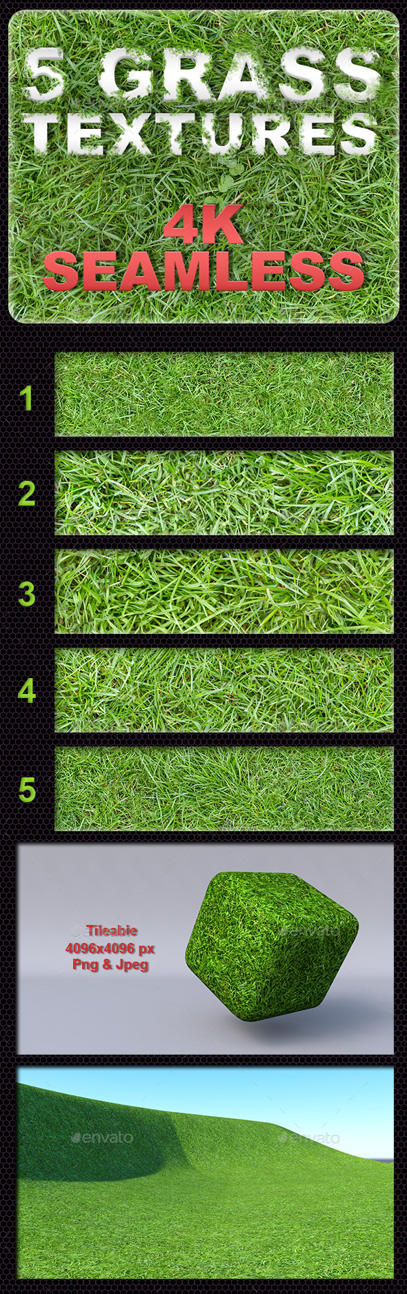 5 Grass Tileable - 3Docean 12500265
