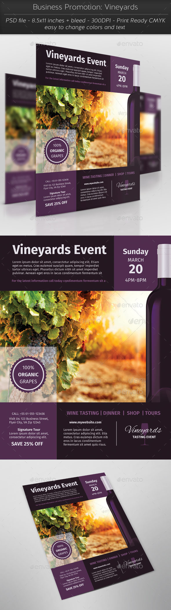 Business Promotion: Vineyards - Flyers Print Templates