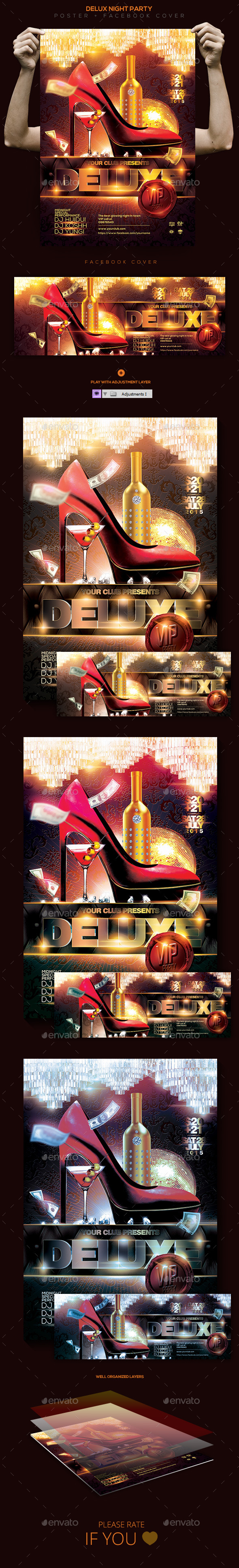 Deluxe Night Flyer / Poster / Facebook Cover - Clubs & Parties Events