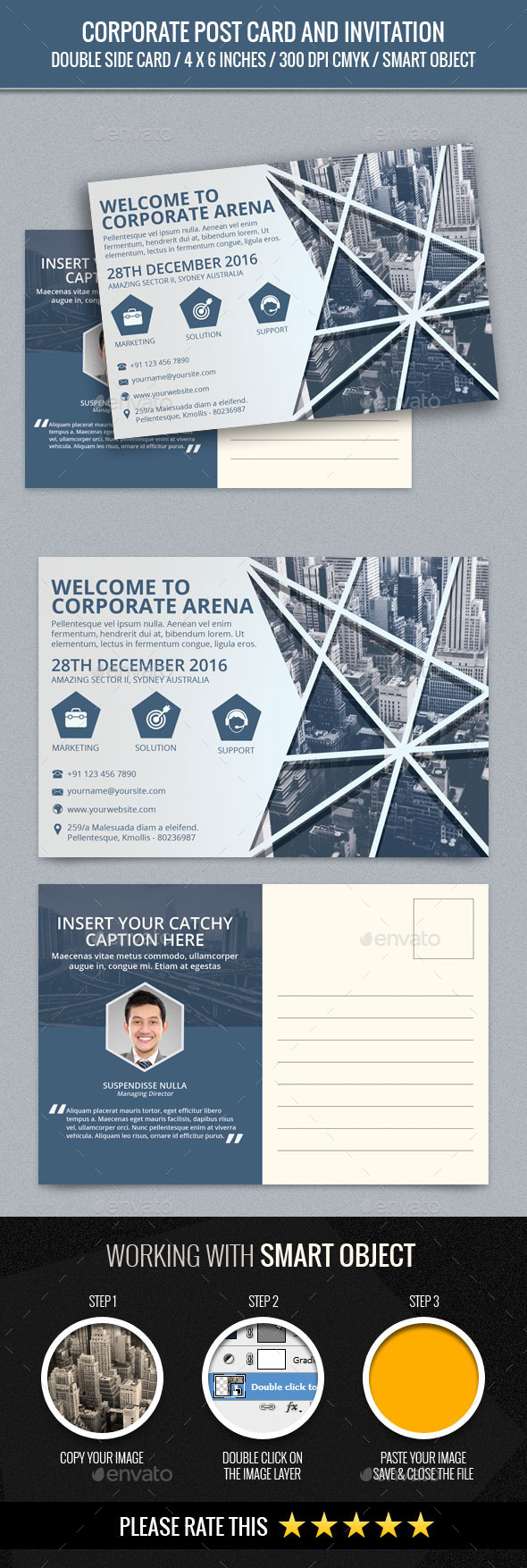 Corporate and Business Post Card Template - Cards & Invites Print Templates