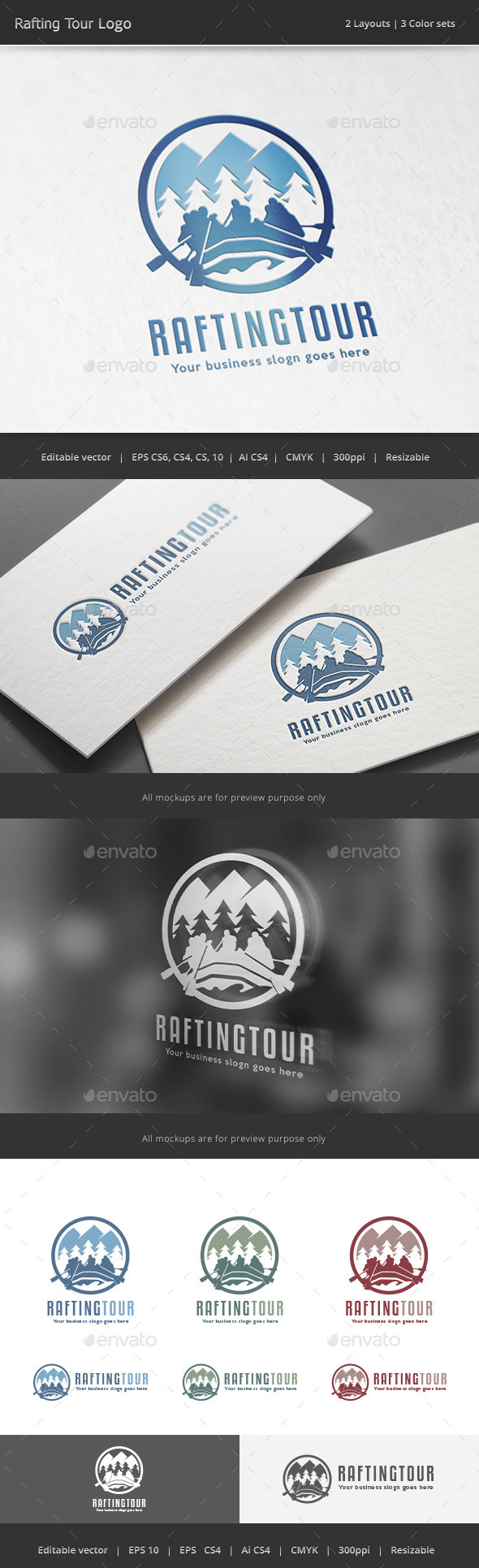 Rafting Tour Adventure Logo - Vector Abstract