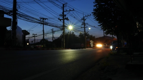 Night Traffic On The Road Night Traffic On The Road