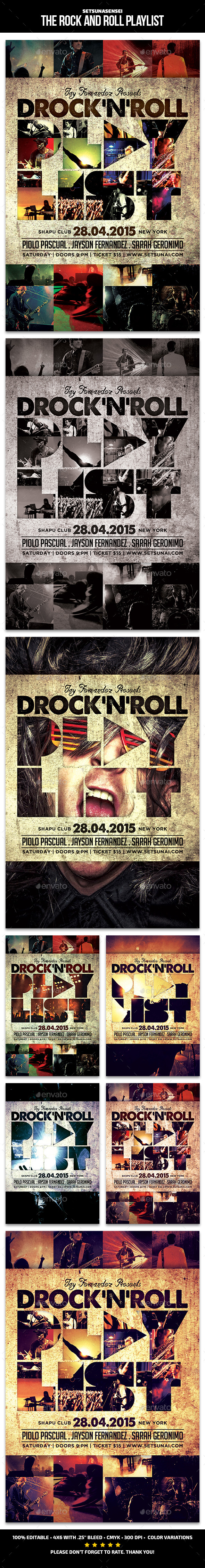 The Rock and Roll Playlist Flyer - Concerts Events