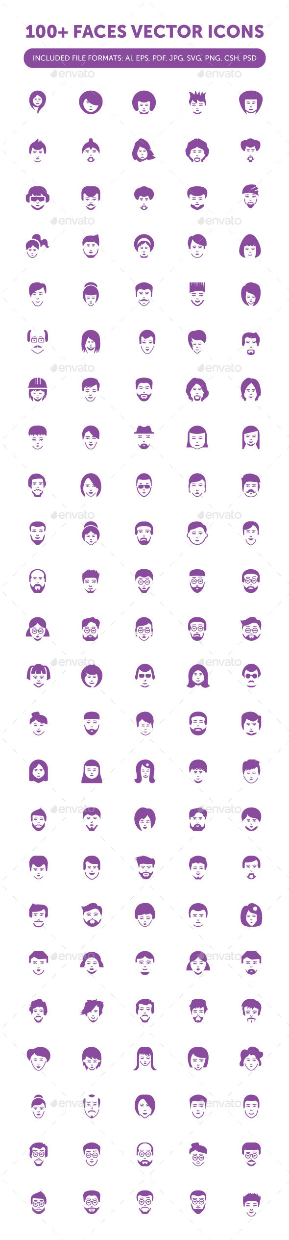 100+ Face Icons - People Characters