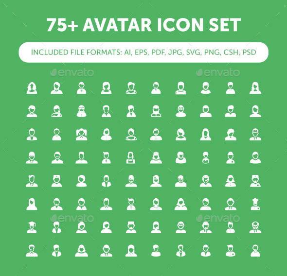 75+ Avatar Icon Set - People Characters