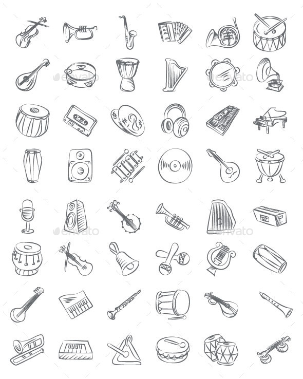 Music Hand Drawn Icons - Objects Icons