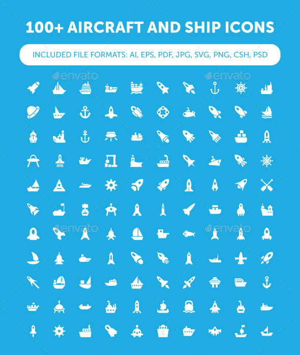 100+ Aircraft and Ship Icons - Icons
