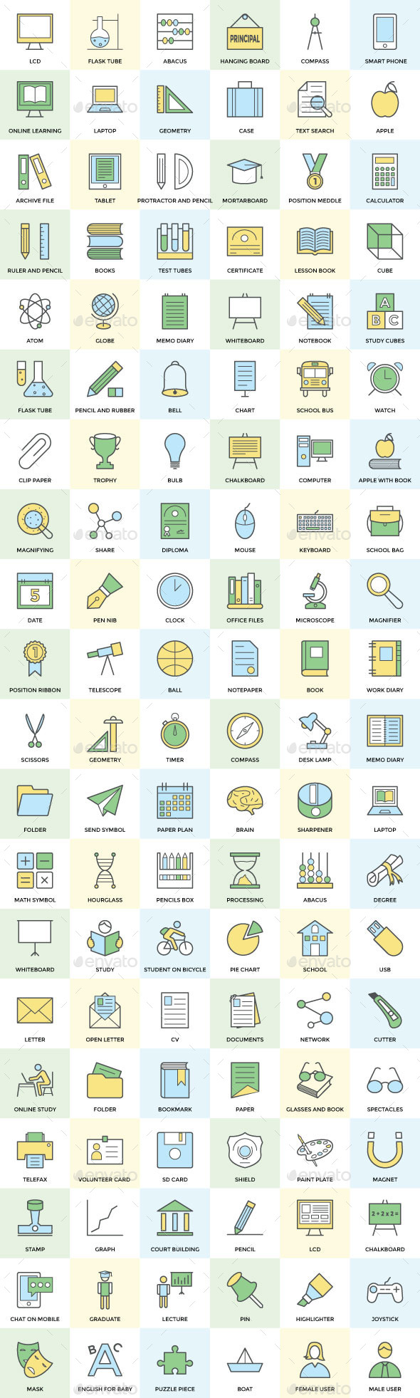 100+ School and Education Icon Set - Icons