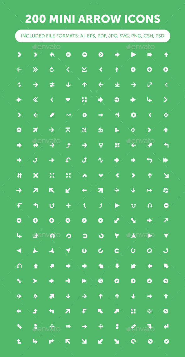 200 Mini Arrow Icons - Icons