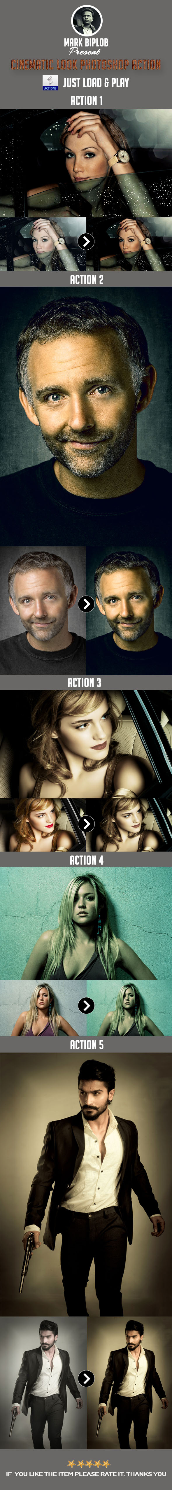 Cinematic Look Photoshop Action - Photo Effects Actions