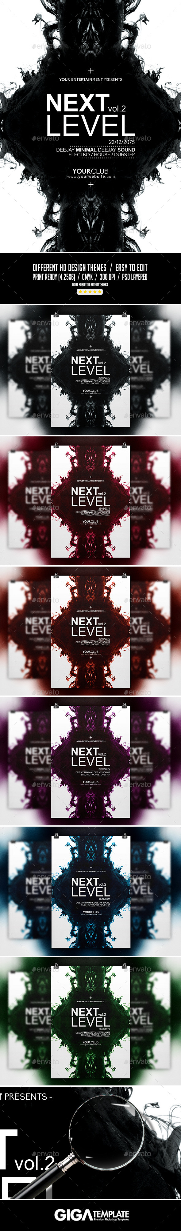 Next Level Vol.2 | Minimalist Flyer PSD Template - Events Flyers