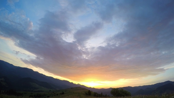 Sunset in Carpathian Mountains Sunset in Carpathian Mountains