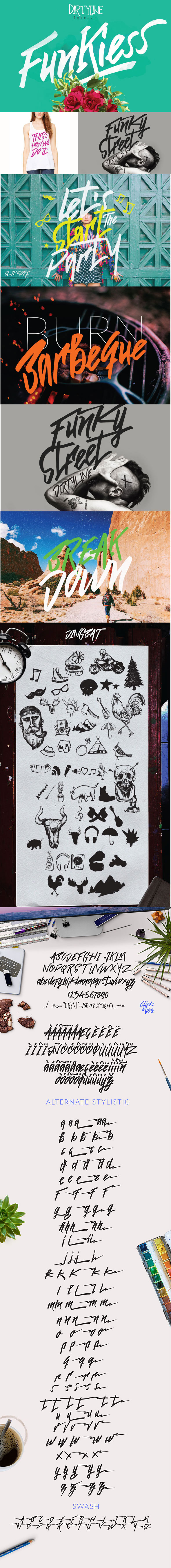 Funkiess Display typeface - Handwriting Fonts