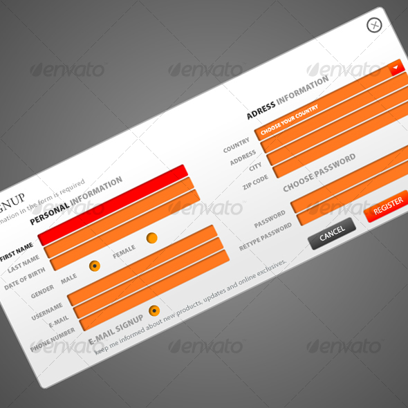 Signup web 2.0 - Buttons Web Elements