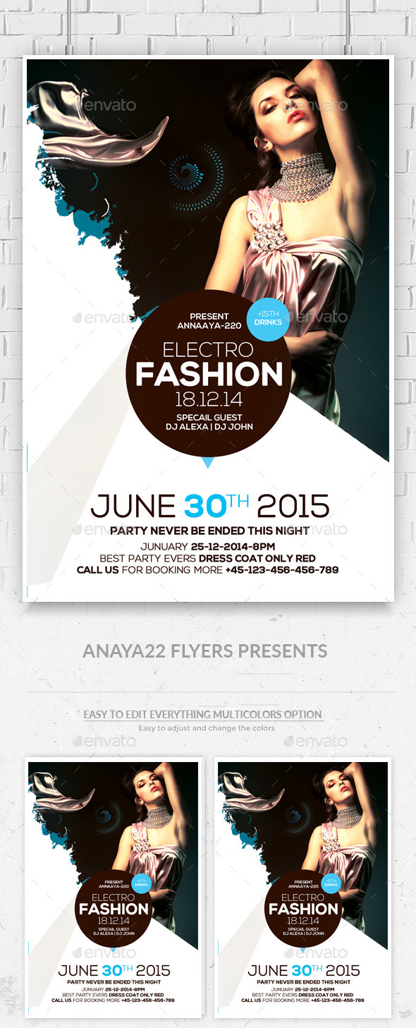 Fashion Night Psd Flyer Template - Clubs & Parties Events