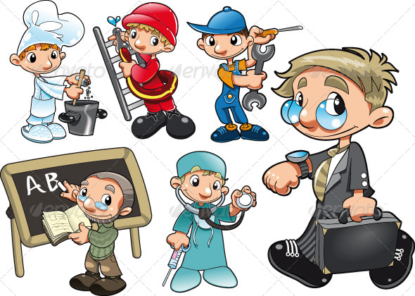 Types of Workers. - People Characters