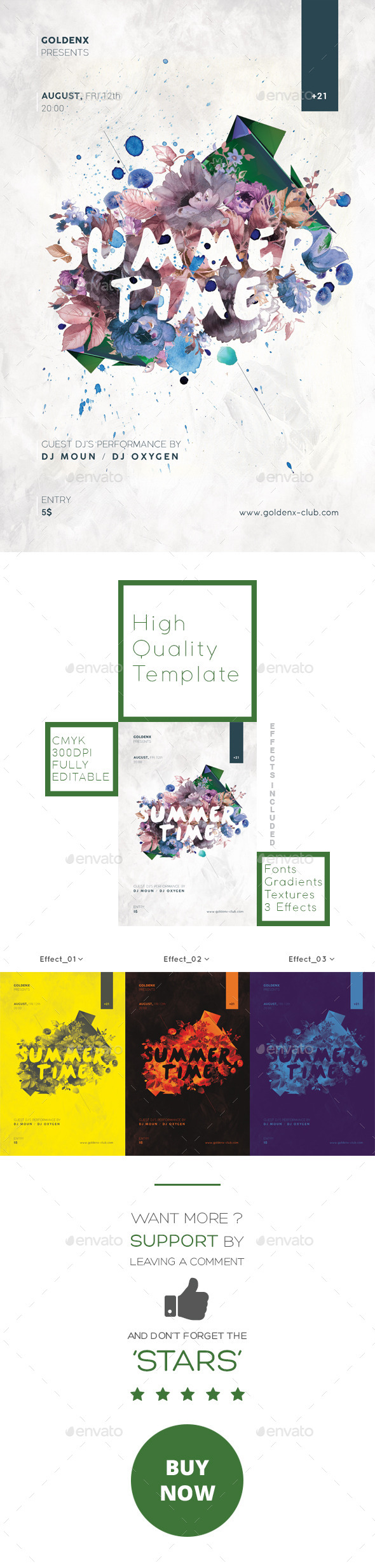 Summertime Flyer Template - Clubs & Parties Events