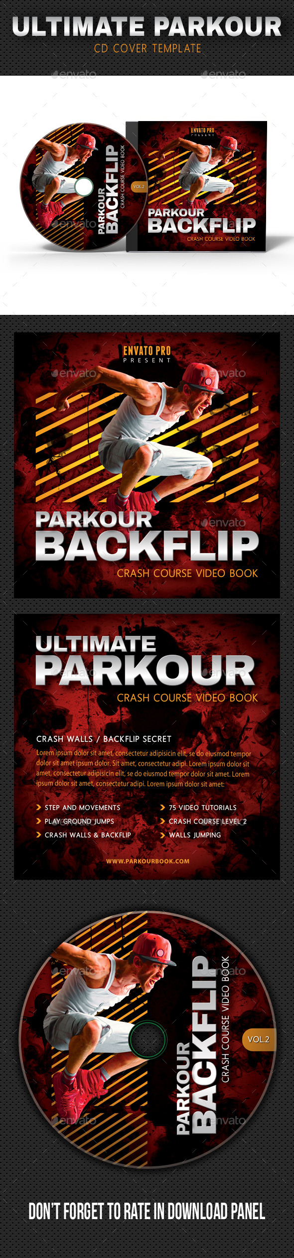 Ultimate Parkour CD Cover V2 - CD & DVD Artwork Print Templates