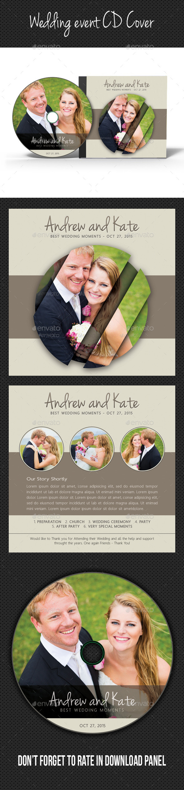 Wedding Event CD Cover V10 - CD & DVD Artwork Print Templates
