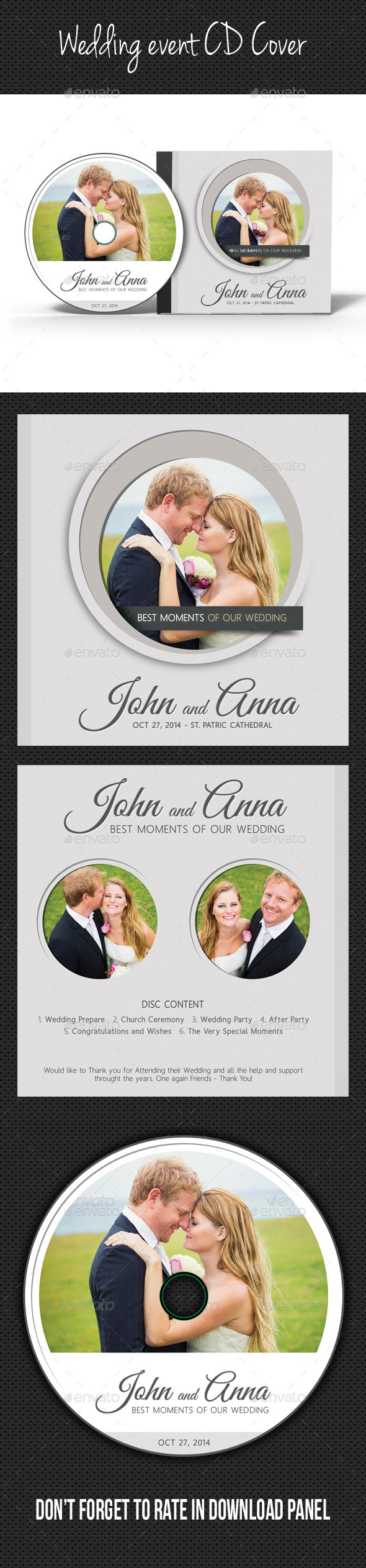 Wedding Event CD Cover V12 - CD & DVD Artwork Print Templates