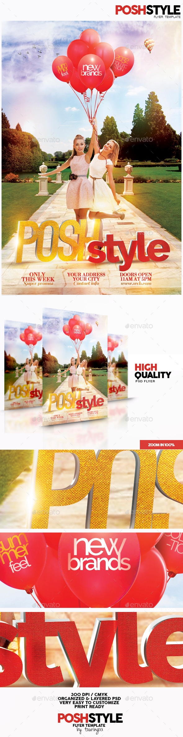 Posh Style Flyer Template - Flyers Print Templates