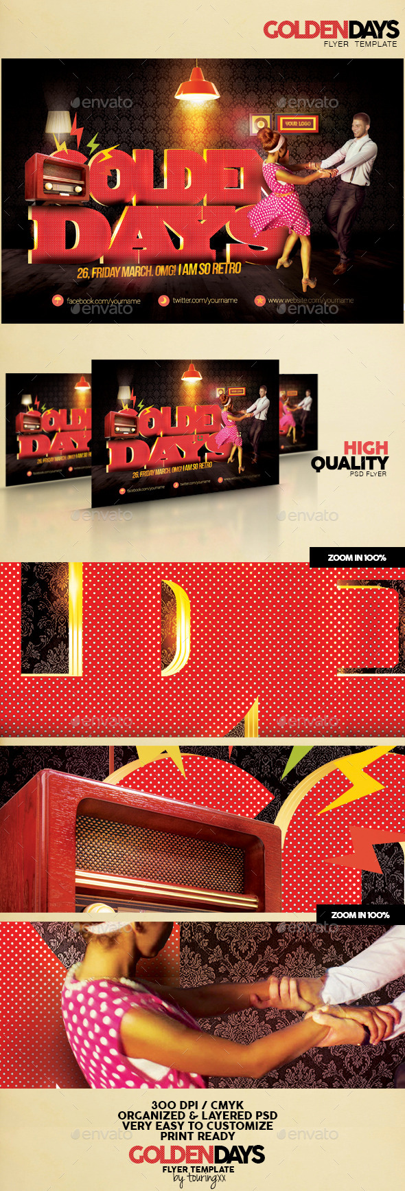 Golden Days Flyer Template - Flyers Print Templates