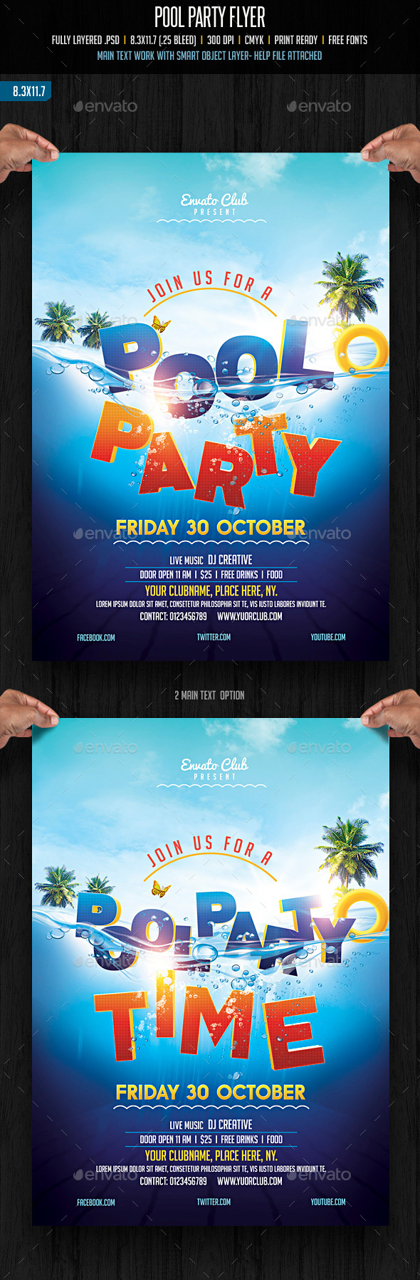 Pool Party Flyer - Clubs & Parties Events