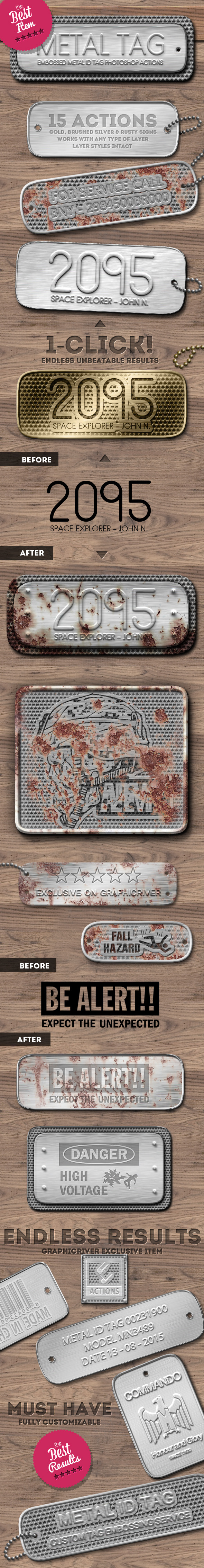 Metal Tag Photoshop Creator - Utilities Actions
