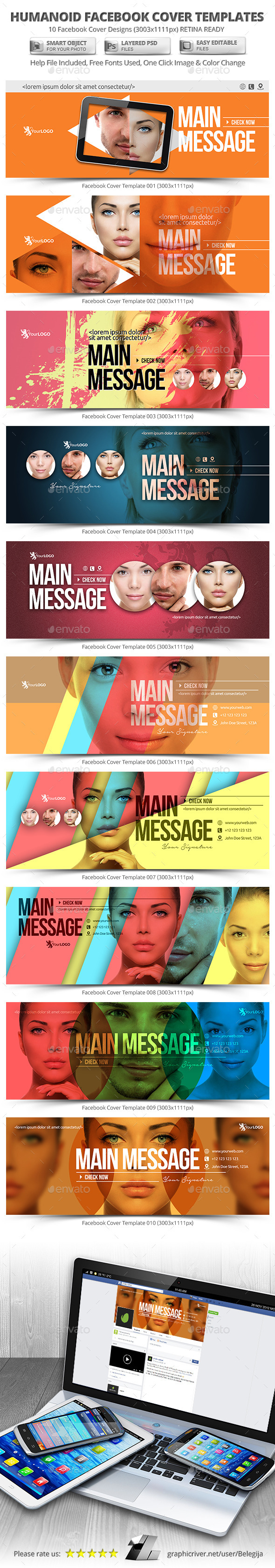 10 Humanoid Facebook Cover Templates - Facebook Timeline Covers Social Media