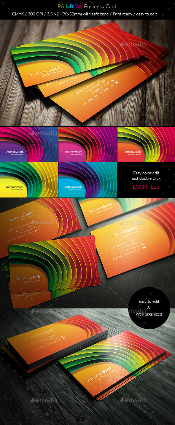 Rainbow Business Card - Creative Business Cards