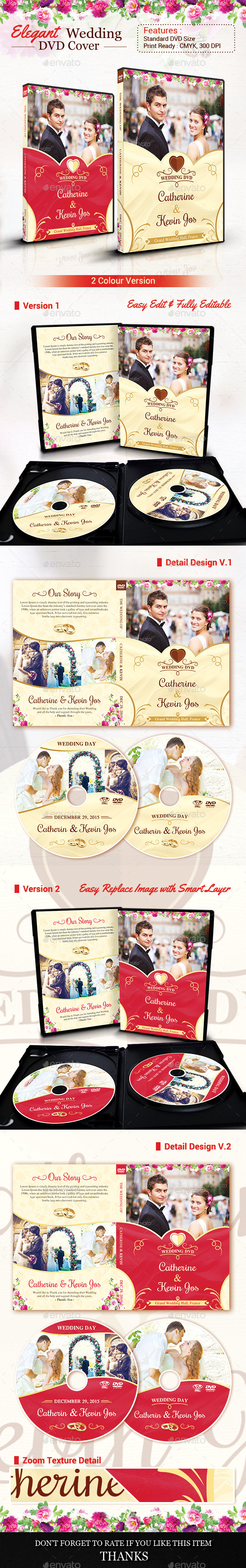 Elegant Wedding DVD Covers and Disc Label - CD & DVD Artwork Print Templates