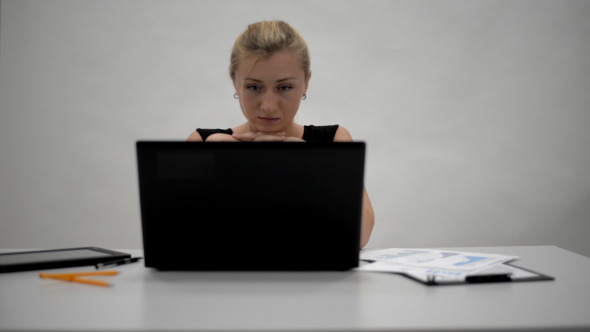 Girl Thinking at Work Girl Thinking at Work